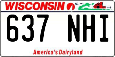 WI license plate 637NHI