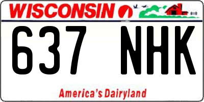 WI license plate 637NHK