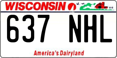 WI license plate 637NHL