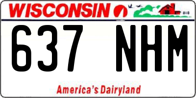 WI license plate 637NHM