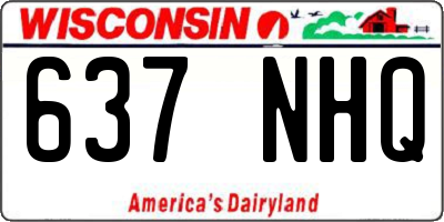 WI license plate 637NHQ