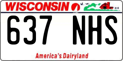 WI license plate 637NHS