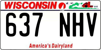 WI license plate 637NHV