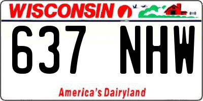 WI license plate 637NHW