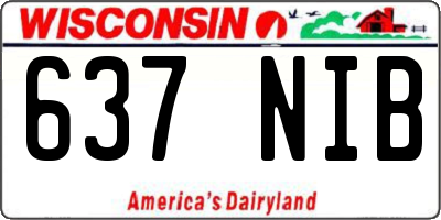 WI license plate 637NIB