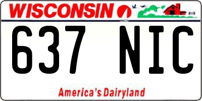 WI license plate 637NIC