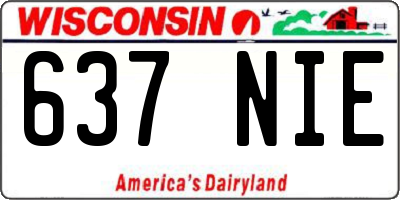 WI license plate 637NIE