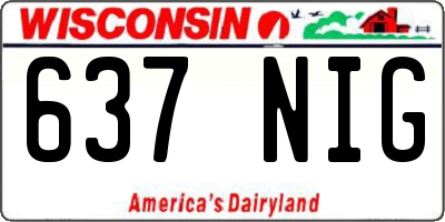 WI license plate 637NIG