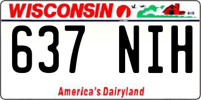 WI license plate 637NIH