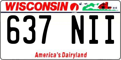 WI license plate 637NII