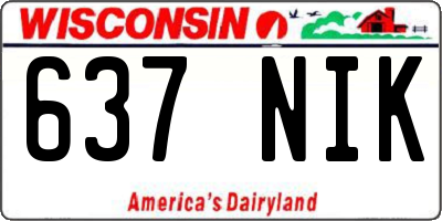 WI license plate 637NIK