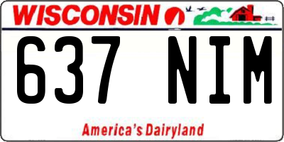 WI license plate 637NIM