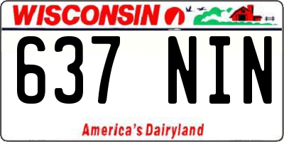 WI license plate 637NIN