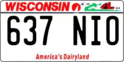 WI license plate 637NIO