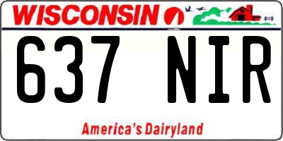 WI license plate 637NIR