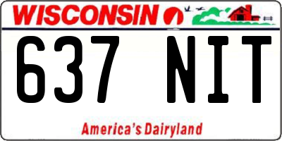 WI license plate 637NIT