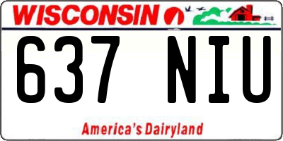 WI license plate 637NIU