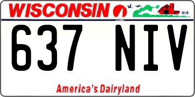 WI license plate 637NIV