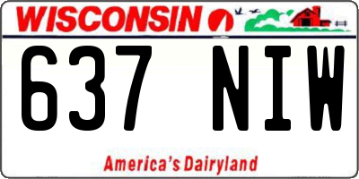 WI license plate 637NIW