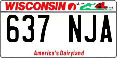 WI license plate 637NJA