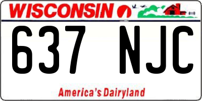WI license plate 637NJC