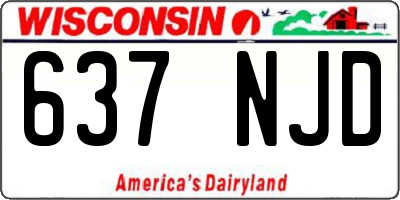 WI license plate 637NJD