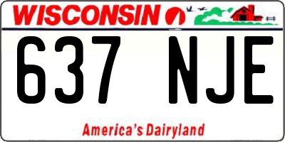 WI license plate 637NJE