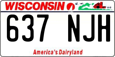 WI license plate 637NJH