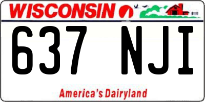 WI license plate 637NJI