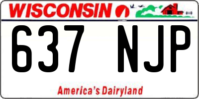 WI license plate 637NJP