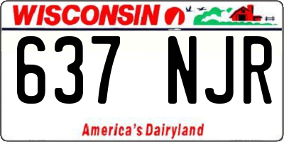 WI license plate 637NJR