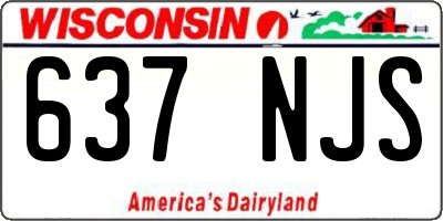 WI license plate 637NJS