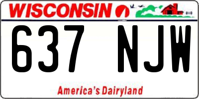 WI license plate 637NJW