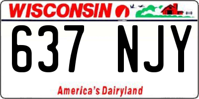 WI license plate 637NJY