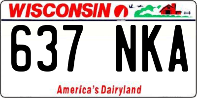 WI license plate 637NKA