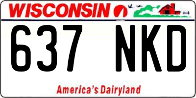 WI license plate 637NKD