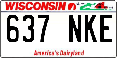 WI license plate 637NKE