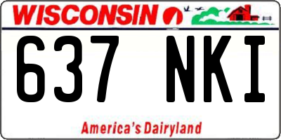 WI license plate 637NKI