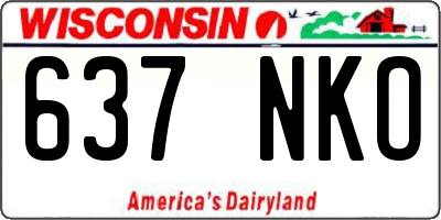 WI license plate 637NKO