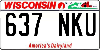WI license plate 637NKU