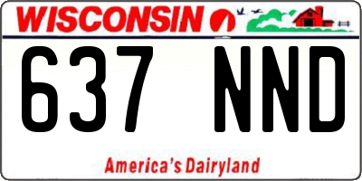WI license plate 637NND