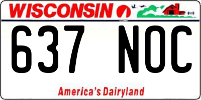 WI license plate 637NOC
