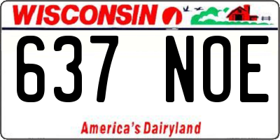 WI license plate 637NOE