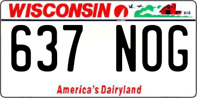 WI license plate 637NOG