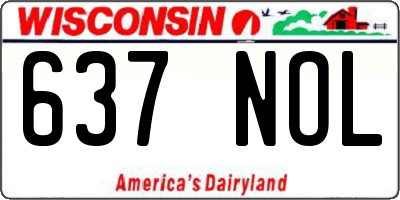 WI license plate 637NOL