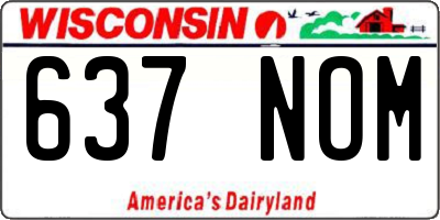 WI license plate 637NOM