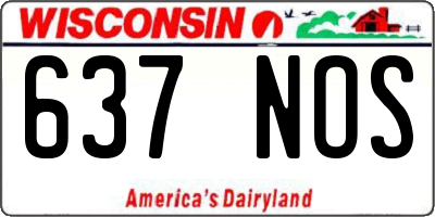 WI license plate 637NOS