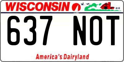 WI license plate 637NOT