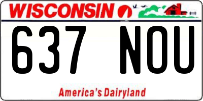 WI license plate 637NOU