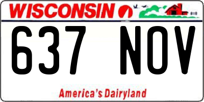 WI license plate 637NOV